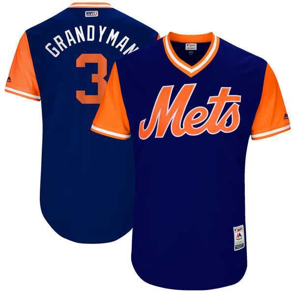 Men's New York Mets #3 Curtis Granderson Grandyman Majestic Royal 2017 Little League World Series Players Weekend Jersey
