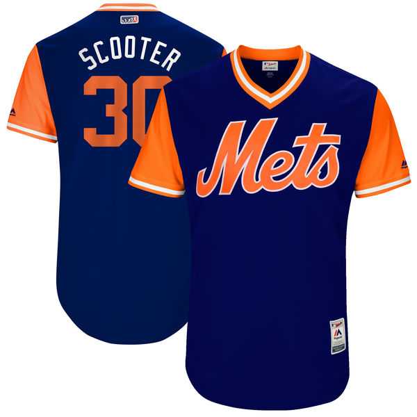 Men's New York Mets #30 Michael Conforto Scooter Majestic Royal 2017 Little League World Series Players Weekend Jersey