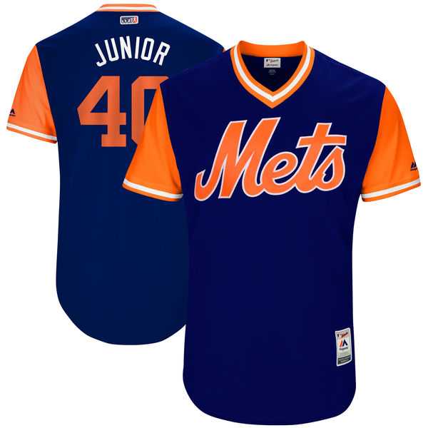 Men's New York Mets #40 AJ Ramos Junior Majestic Royal 2017 Little League World Series Players Weekend Jersey