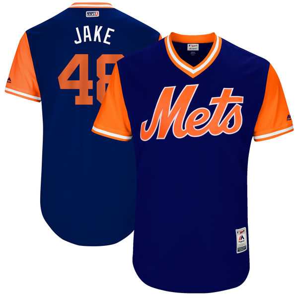 Men's New York Mets #48 Jacob deGrom Jake Majestic Royal 2017 Little League World Series Players Weekend Jersey