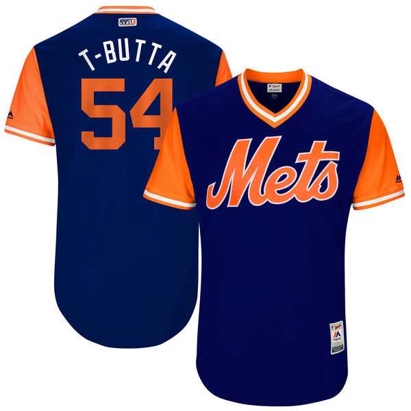 Men's New York Mets #54 T.J. Rivera T-Butta Majestic Royal 2017 Little League World Series Players Weekend Jersey