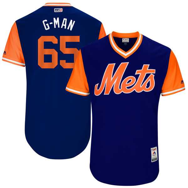 Men's New York Mets #65 Robert Gsellman G-Man Majestic Royal 2017 Little League World Series Players Weekend Jersey