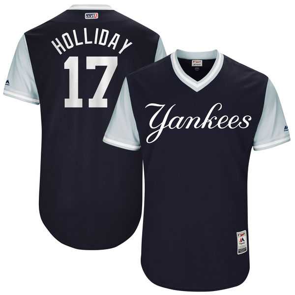 Men's New York Yankees #17 Matt Holliday Holliday Majestic Navy 2017 Little League World Series Players Weekend Jersey Men's New York Yankees #17 Matt Holliday Holliday Majestic Navy 2017 Little League World Series Players Weekend Jersey