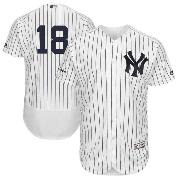 Men's New York Yankees #18 Didi Gregorius White FlexBase Jersey