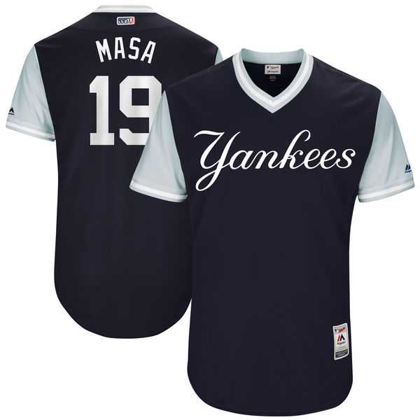 Men's New York Yankees #19 Masahiro Tanaka Masa Majestic Navy 2017 Little League World Series Players Weekend Jersey