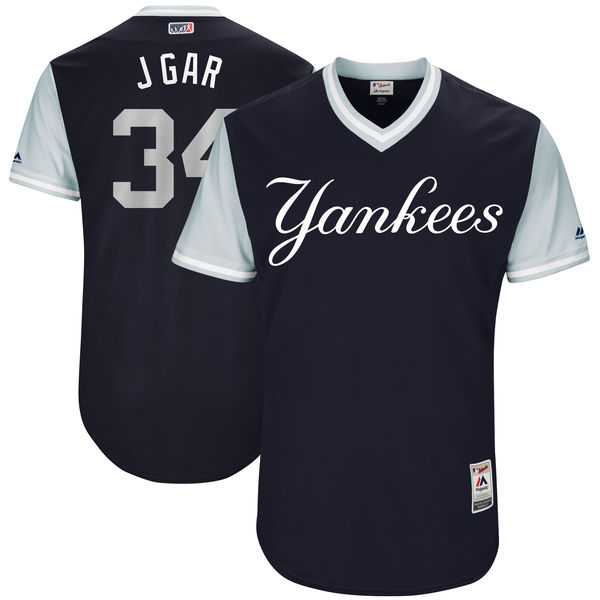Men's New York Yankees #34 Jaime Garcia J Gar Majestic Navy 2017 Little League World Series Players Weekend Jersey Men's New York Yankees #34 Jaime Garcia J Gar Majestic Navy 2017 Little League World Series Players Weekend Jersey