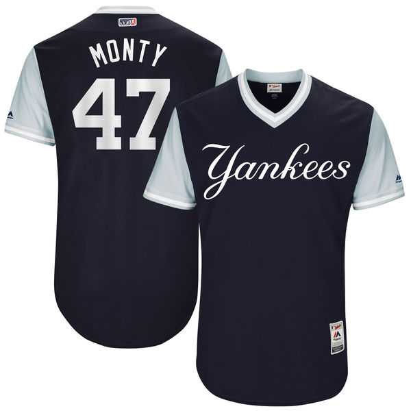 Men's New York Yankees #47 Jordan Montgomery Monty Majestic Navy 2017 Little League World Series Players Weekend Jersey Men's New York Yankees #47 Jordan Montgomery Monty Majestic Navy 2017 Little League World Series Players Weekend Jersey