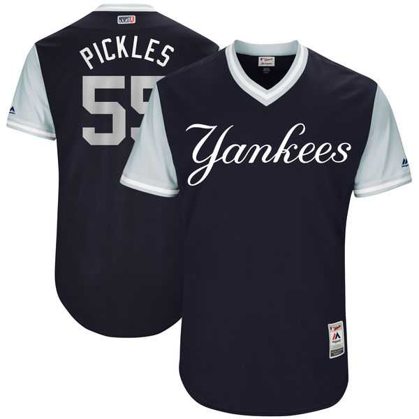 Men's New York Yankees #55 Sonny Gray Pickles Majestic Navy 2017 Little League World Series Players Weekend Jersey Men's New York Yankees #55 Sonny Gray Pickles Majestic Navy 2017 Little League World Series Players Weekend Jersey