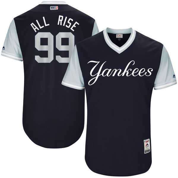 Men's New York Yankees #99 Aaron Judge All Rise Majestic Navy 2017 Little League World Series Players Weekend Jersey Men's New York Yankees #99 Aaron Judge All Rise Majestic Navy 2017 Little League World Series Players Weekend Jersey