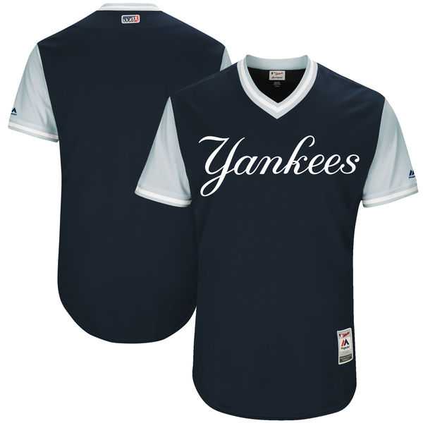 Men's New York Yankees Customized Navy 2017 Little League World Series Players Weekend Jersey