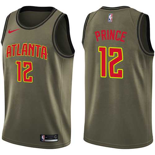 Men's Nike Atlanta Hawks #12 Taurean Prince Green Salute to Service NBA Swingman Jersey