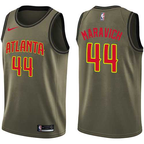 Men's Nike Atlanta Hawks #44 Pete Maravich Green Salute to Service NBA Swingman Jersey