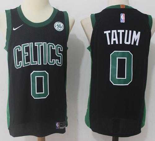 Men's Nike Boston Celtics #0 Jayson Tatum Black Stitched NBA Swingman Jersey