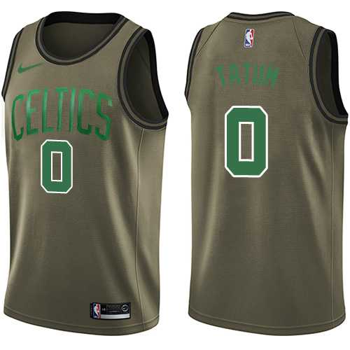Men's Nike Boston Celtics #0 Jayson Tatum Green Salute to Service NBA Swingman Jersey
