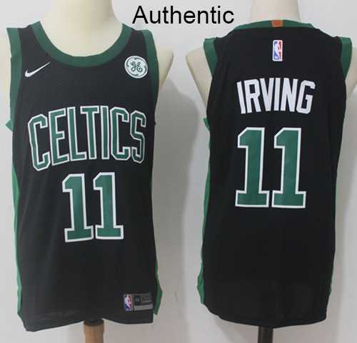Men's Nike Boston Celtics #11 Kyrie Irving Black NBA Authentic Statement Edition Jersey