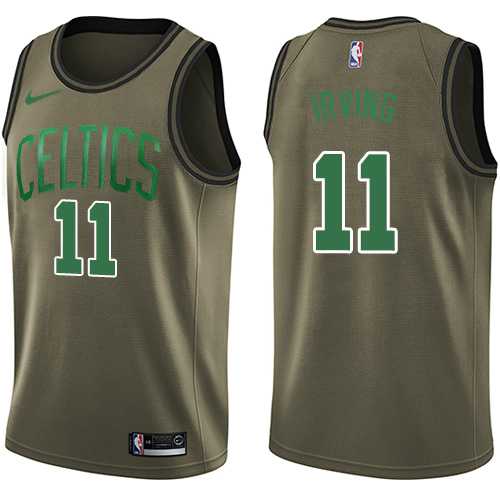 Men's Nike Boston Celtics #11 Kyrie Irving Green Salute to Service NBA Swingman Jersey
