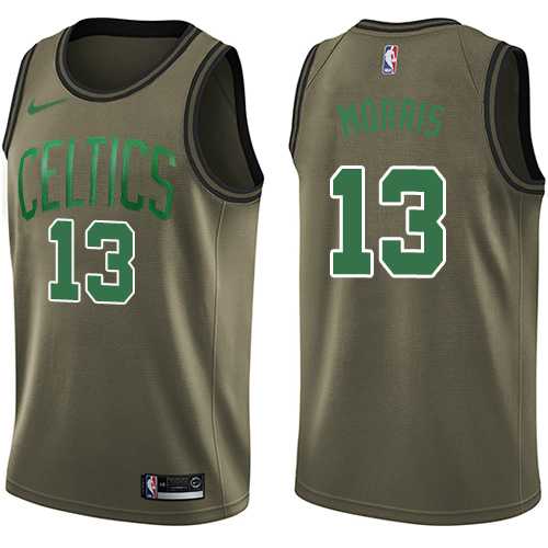 Men's Nike Boston Celtics #13 Marcus Morris Green Salute to Service NBA Swingman Jersey