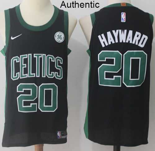 Men's Nike Boston Celtics #20 Gordon Hayward Black NBA Authentic Statement Edition Jersey