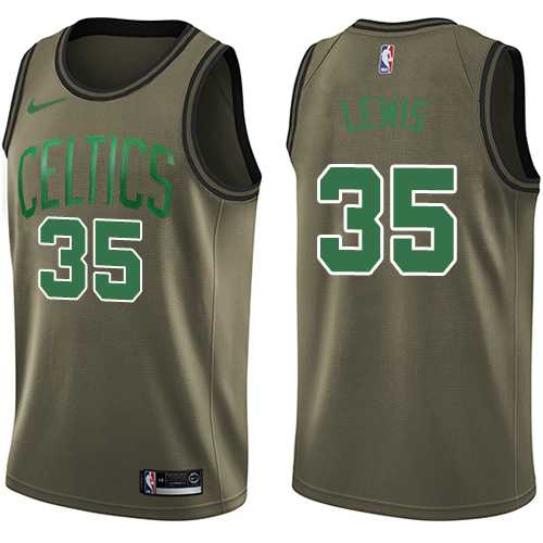 Men's Nike Boston Celtics #35 Reggie Lewis Green Salute to Service NBA Swingman Jersey