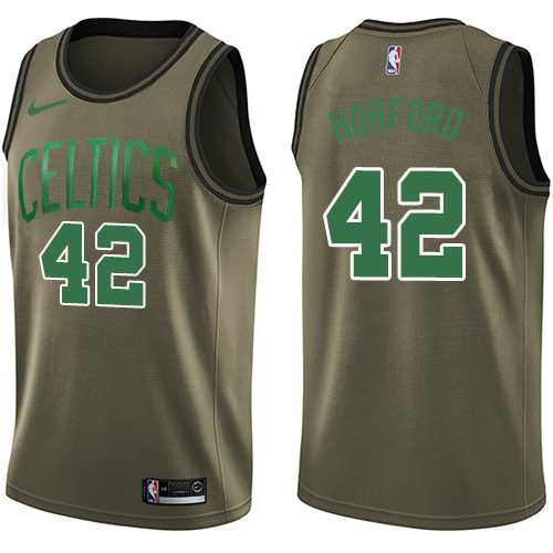 Men's Nike Boston Celtics #42 Al Horford Green Salute to Service NBA Swingman Jersey