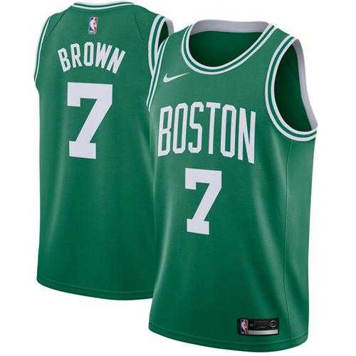 Men's Nike Boston Celtics #7 Jaylen Brown Green Stitched NBA Swingman Jersey