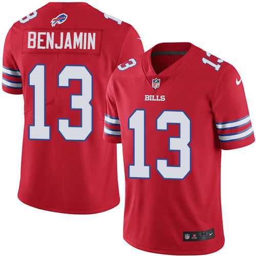 Men's Nike Buffalo Bills #13 Kelvin Benjamin Red Stitched NFL Limited Rush Jersey