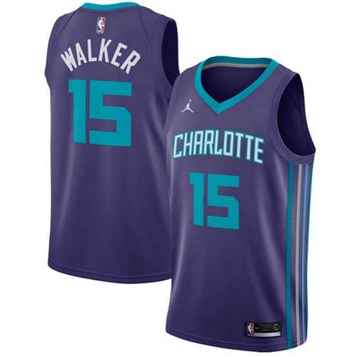 Men's Nike Charlotte Hornets #15 Kemba Walker Purple NBA Jordan Swingman Statement Edition Jersey