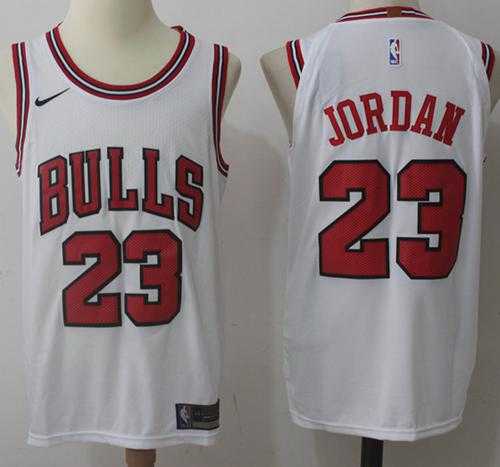 Men's Nike Chicago Bulls #23 Michael Jordan White NBA Swingman Association Edition Jersey