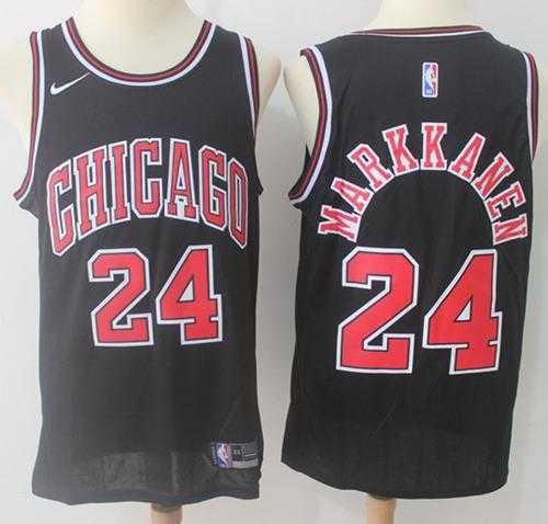 Men's Nike Chicago Bulls #24 Lauri Markkanen Black NBA Swingman Statement Edition Jersey
