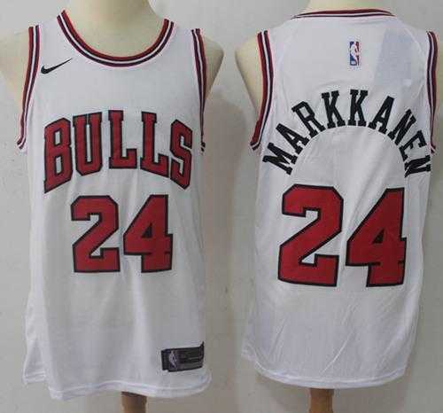 Men's Nike Chicago Bulls #24 Lauri Markkanen White NBA Swingman Association Edition Jersey