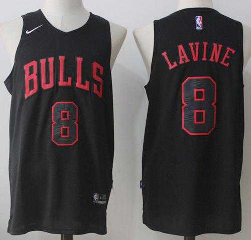 Men's Nike Chicago Bulls #8 Zach LaVine Black Fashion NBA Swingman Jersey