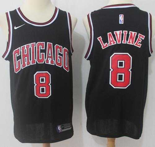Men's Nike Chicago Bulls #8 Zach LaVine Black NBA Swingman Statement Edition Jersey