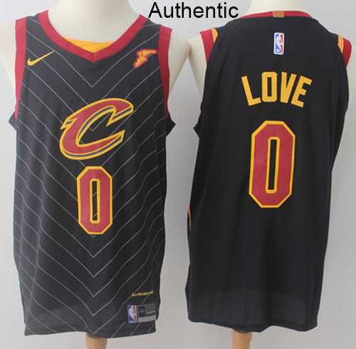 Men's Nike Cleveland Cavaliers #0 Kevin Love Black NBA Authentic Statement Edition Jersey