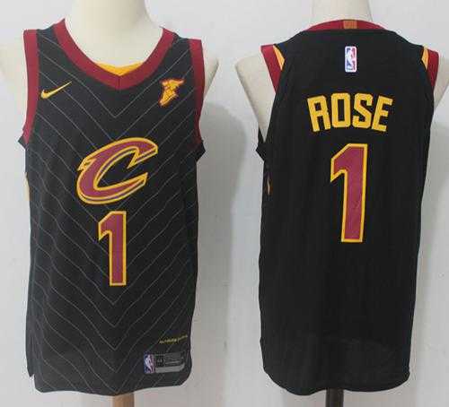 Men's Nike Cleveland Cavaliers #1 Derrick Rose Black Stitched NBA Swingman Jersey