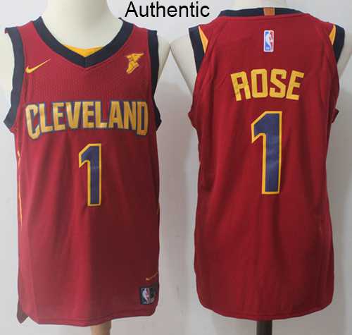 Men's Nike Cleveland Cavaliers #1 Derrick Rose Red NBA Authentic Icon Edition Jersey