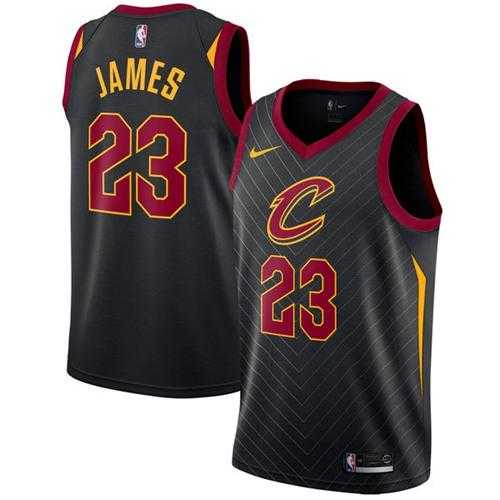 Men's Nike Cleveland Cavaliers #23 LeBron James Black NBA Swingman Statement Edition Jersey