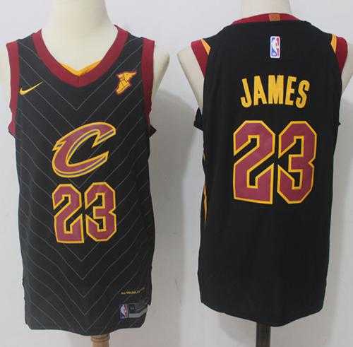 Men's Nike Cleveland Cavaliers #23 LeBron James Black Stitched NBA Swingman Jersey