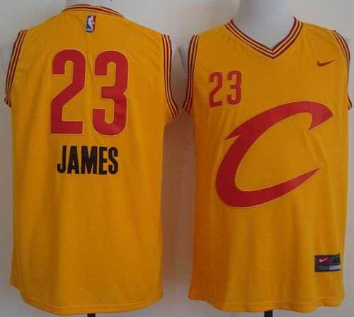 Men's Nike Cleveland Cavaliers #23 LeBron James Gold NBA Swingman Jersey