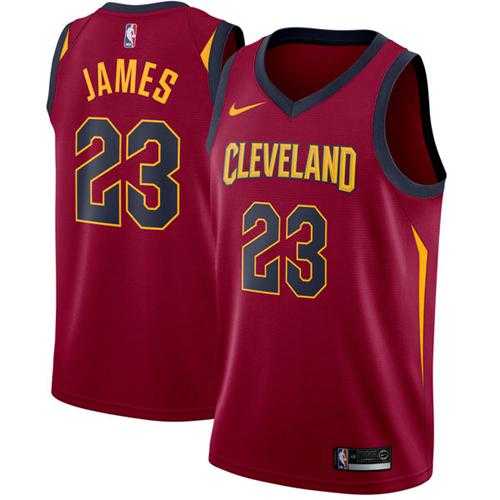 Men's Nike Cleveland Cavaliers #23 LeBron James Red Stitched NBA Swingman Jersey