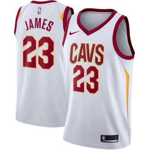 Men's Nike Cleveland Cavaliers #23 LeBron James White NBA Swingman Association Edition Jersey