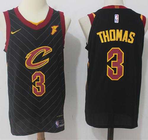 Men's Nike Cleveland Cavaliers #3 Isaiah Thomas Black Stitched NBA Swingman Jersey