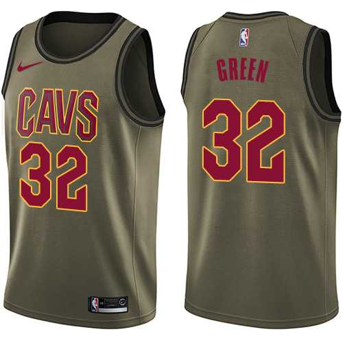 Men's Nike Cleveland Cavaliers #32 Jeff Green Green Salute to Service NBA Swingman Jersey