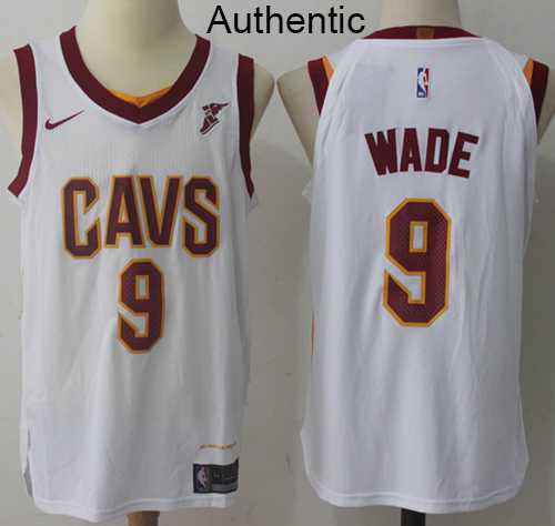 Men's Nike Cleveland Cavaliers #9 Dwyane Wade White NBA Authentic Association Edition Jersey
