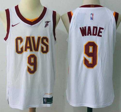 Men's Nike Cleveland Cavaliers #9 Dwyane Wade White Stitched NBA Swingman Jersey