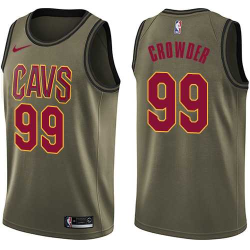 Men's Nike Cleveland Cavaliers #99 Jae Crowder Green Salute to Service NBA Swingman Jersey