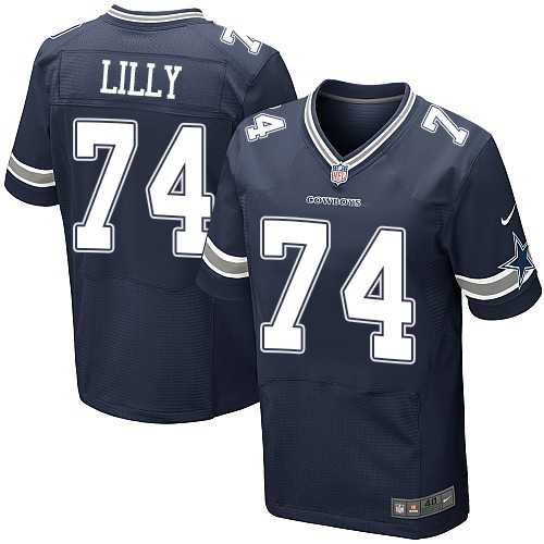 Men's Nike Dallas Cowboys #74 Bob Lilly Elite Navy Blue Team Color NFL