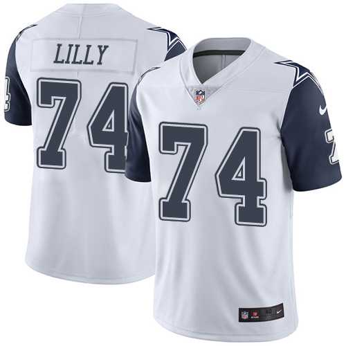 Men's Nike Dallas Cowboys #74 Bob Lilly Elite White Rush NFL