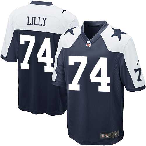 Men's Nike Dallas Cowboys #74 Bob Lilly Game Navy Blue Throwback Alternate NFL