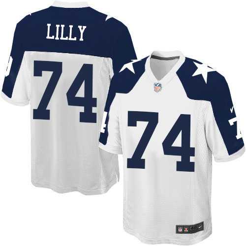 Men's Nike Dallas Cowboys #74 Bob Lilly Game White Throwback Alternate NFL