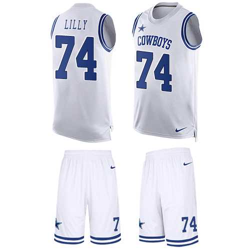 Men's Nike Dallas Cowboys #74 Bob Lilly Limited White Tank Top Suit NFL